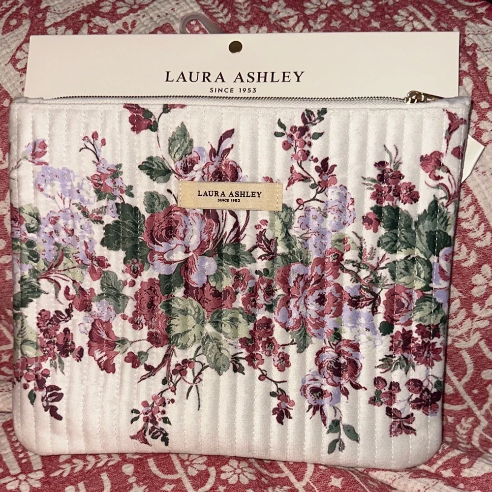 Laura Ashley rosemore mural makeup pouch